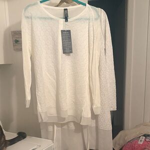MarlaWynne White Sweater Cardigan Set